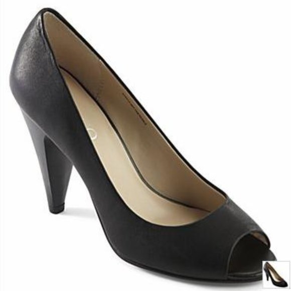 Nine & Co. Shoes - Nine & Co. Raina Leather Peep-Toe Pump Shoes, 7